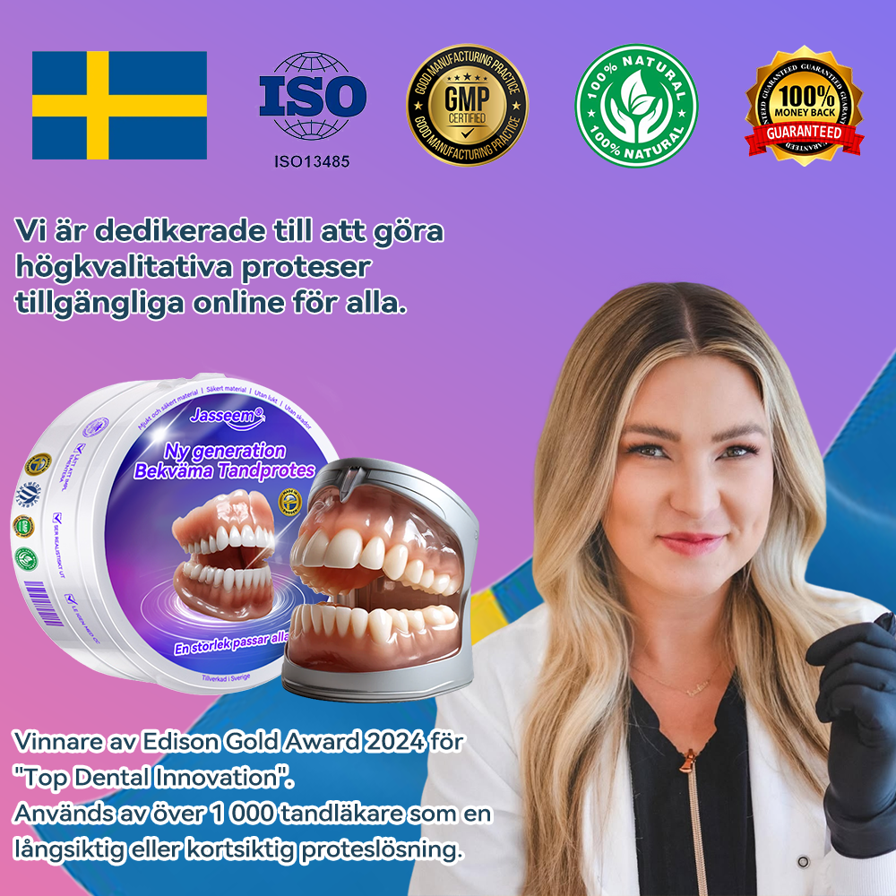 𝐉𝐚𝐬𝐬𝐞𝐞𝐦® Senaste Premium Komfort Tandproteser🎁 (Högkvalitativa Tandproteser, Bekväma att Bära - Begränsad Tid 70% Rabatt)